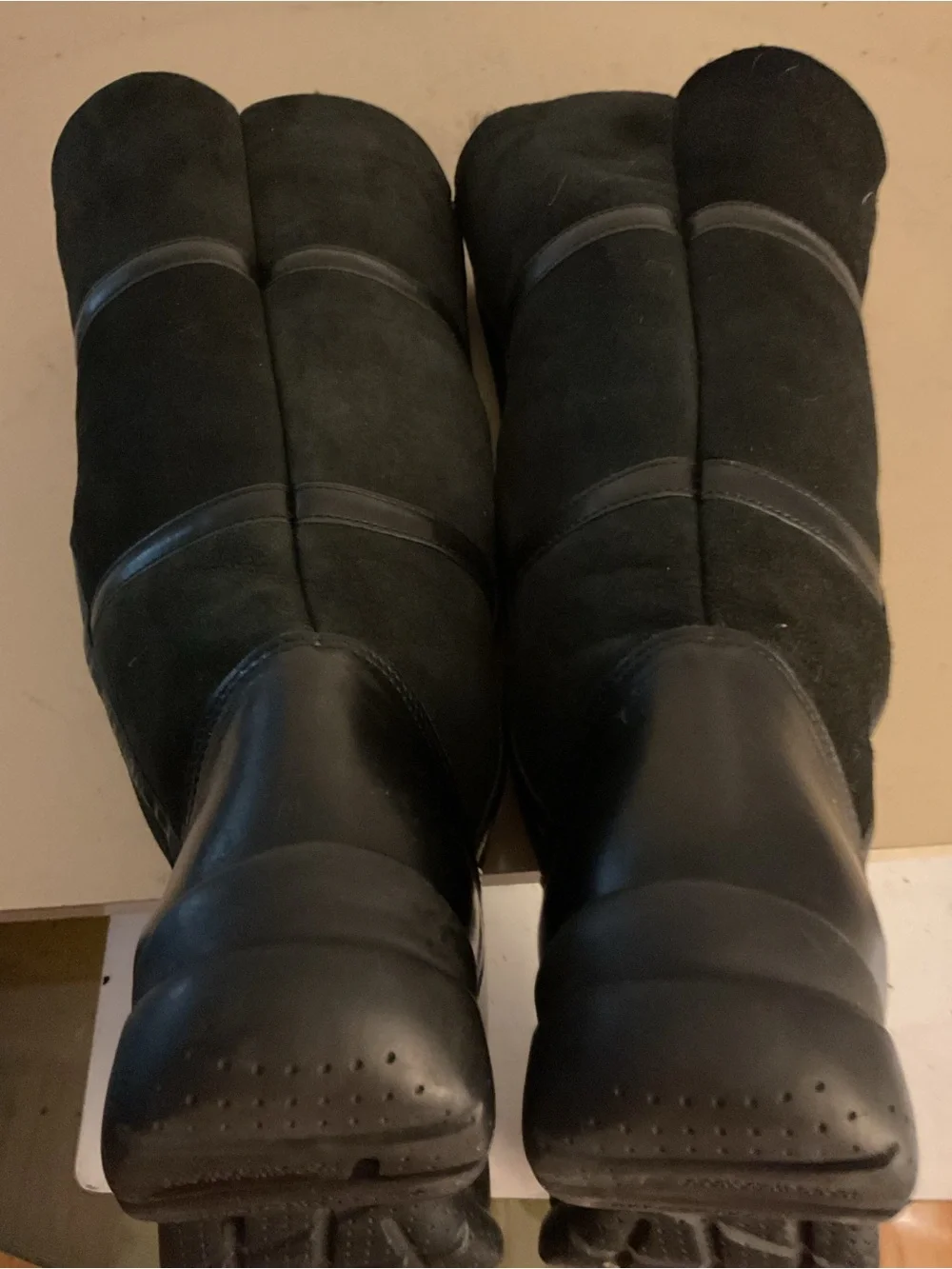 La CANADIENNE Black Suede & Leather Mid-Calf waterproof Kosmo Boots US 8